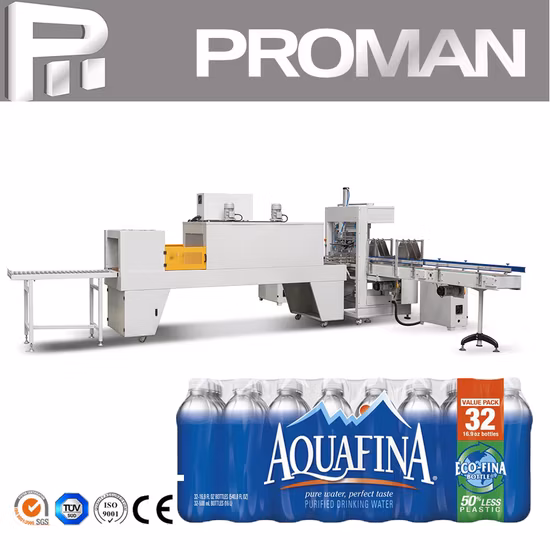 PE Heating Shrink Film Glass Bottle Beer Drinks Carton Box Sleeve Wrapping Shrinking Packing Machinery with One Piece