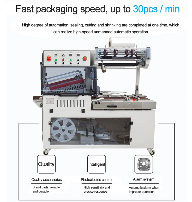 PVC/POF/PE Shrink Film Heat Shrink Wrapping Machine Automatic Shrink Packaging Machine L Bar Sealing Machine Tunnel