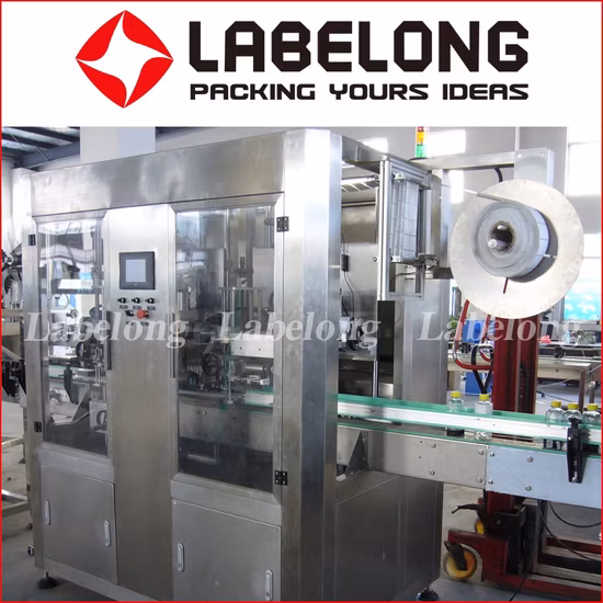 Automatic 6000-18000bph Pet/Glass Bottle Single/ Double Heads Shrink Sleeve Labeling Machine