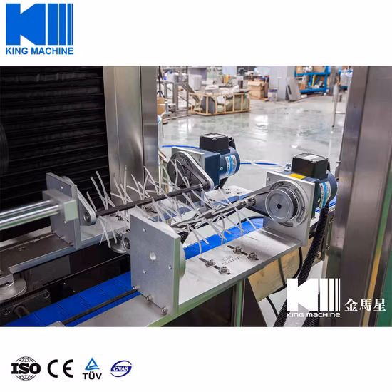 자동 액체 물, 주스, 차, 음료, 와인, 탄산 청량 음료, 꿀, 식용유, 커피 소스, 원형 플라스틱 병, PVC 라벨 슬리브, 수축 라벨링 기계